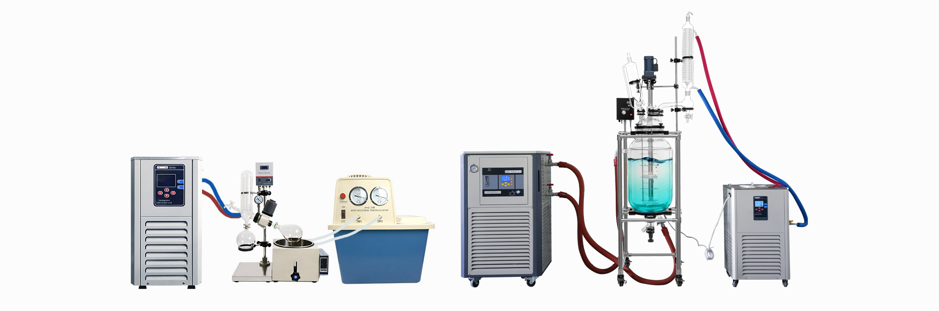低溫冷卻液循環泵,高低溫一體機,低溫恒溫反應浴,旋轉蒸發儀,雙層玻璃反應釜